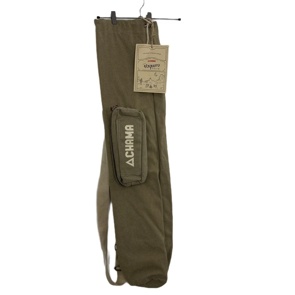 CHAMA Vaquero Chair CARRYING BAG Shoulder Strap Tan Zip Pocket Canvas